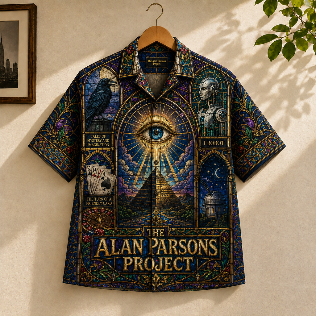 The Alan Parsons Project Stained Glass Hawaiian Shirt – Unisex Progressive Rock Button-Up QH