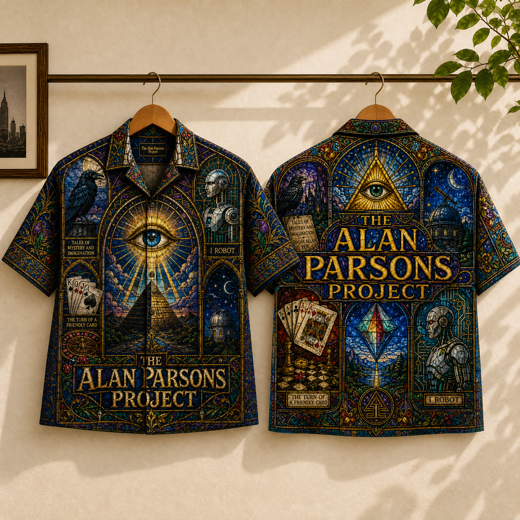 The Alan Parsons Project Stained Glass Hawaiian Shirt – Unisex Progressive Rock Button-Up QH