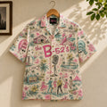 The B-52’s Retro Tropical Hawaiian Shirt – Unisex Rock Band Beach Vacation Button-Up QH