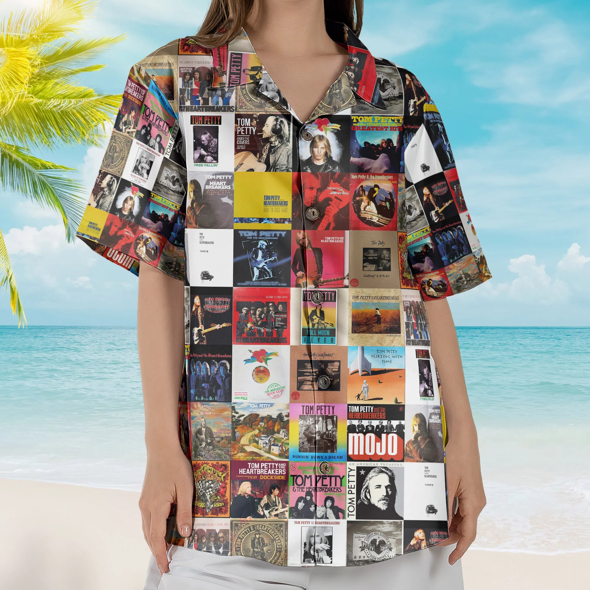 Tom Petty and The Heartbreakers Retro Album Art Hawaiian Shirt – Unisex Rock Fan Gift