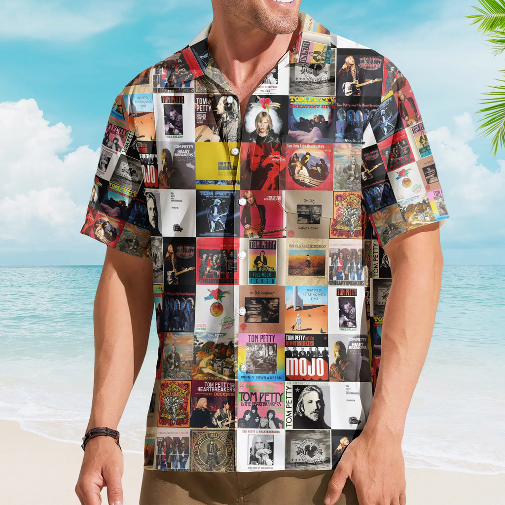Tom Petty and The Heartbreakers Retro Album Art Hawaiian Shirt – Unisex Rock Fan Gift