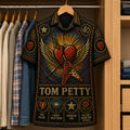 Tom Petty Stained Glass Hawaiian Shirt – Unisex Rock Fan Button-Up